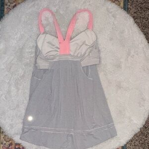 Discontinued Lululemon Athletica Rest Less Silverescent Peach/Silver Tank
